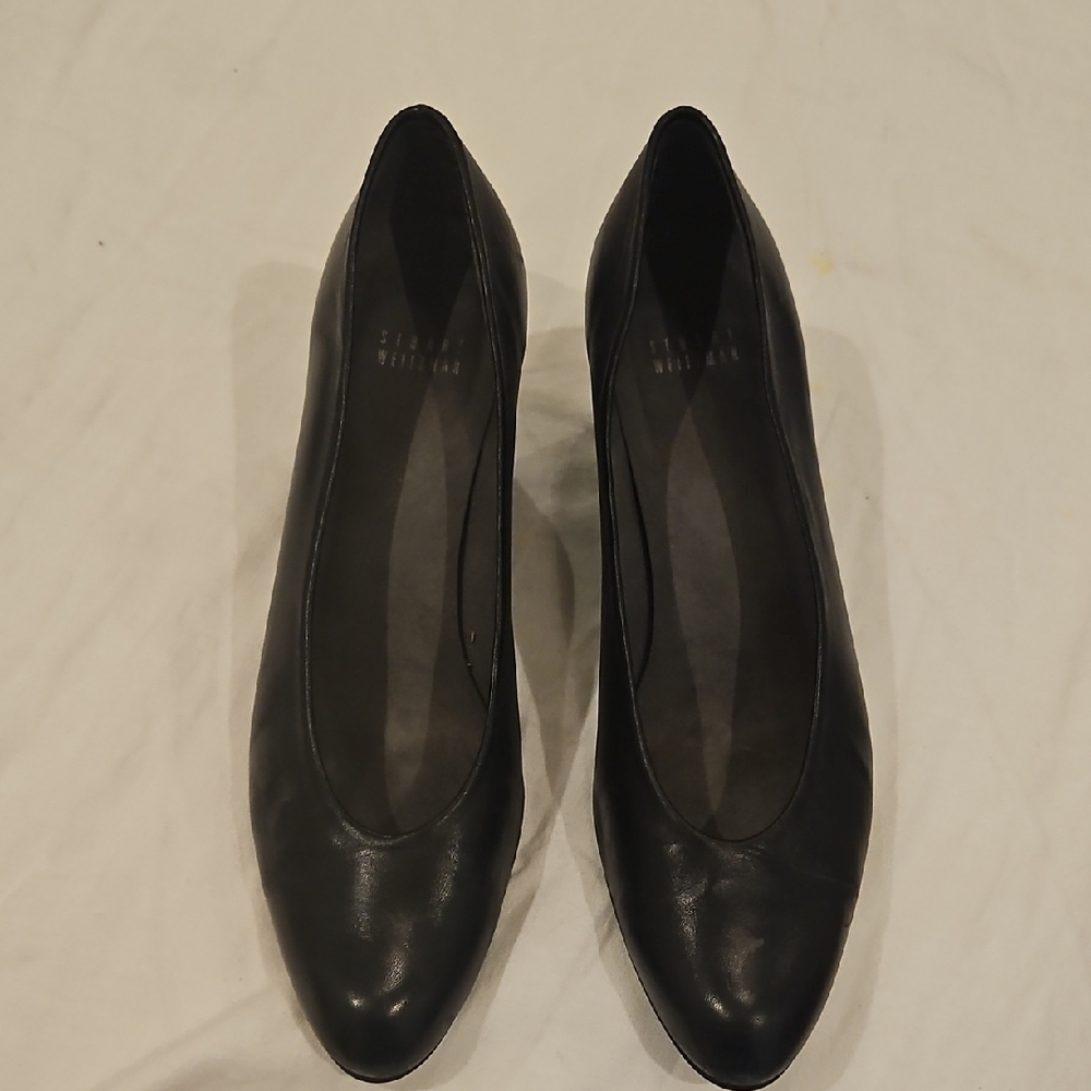 Stuart Weitzman Black Leather Heels